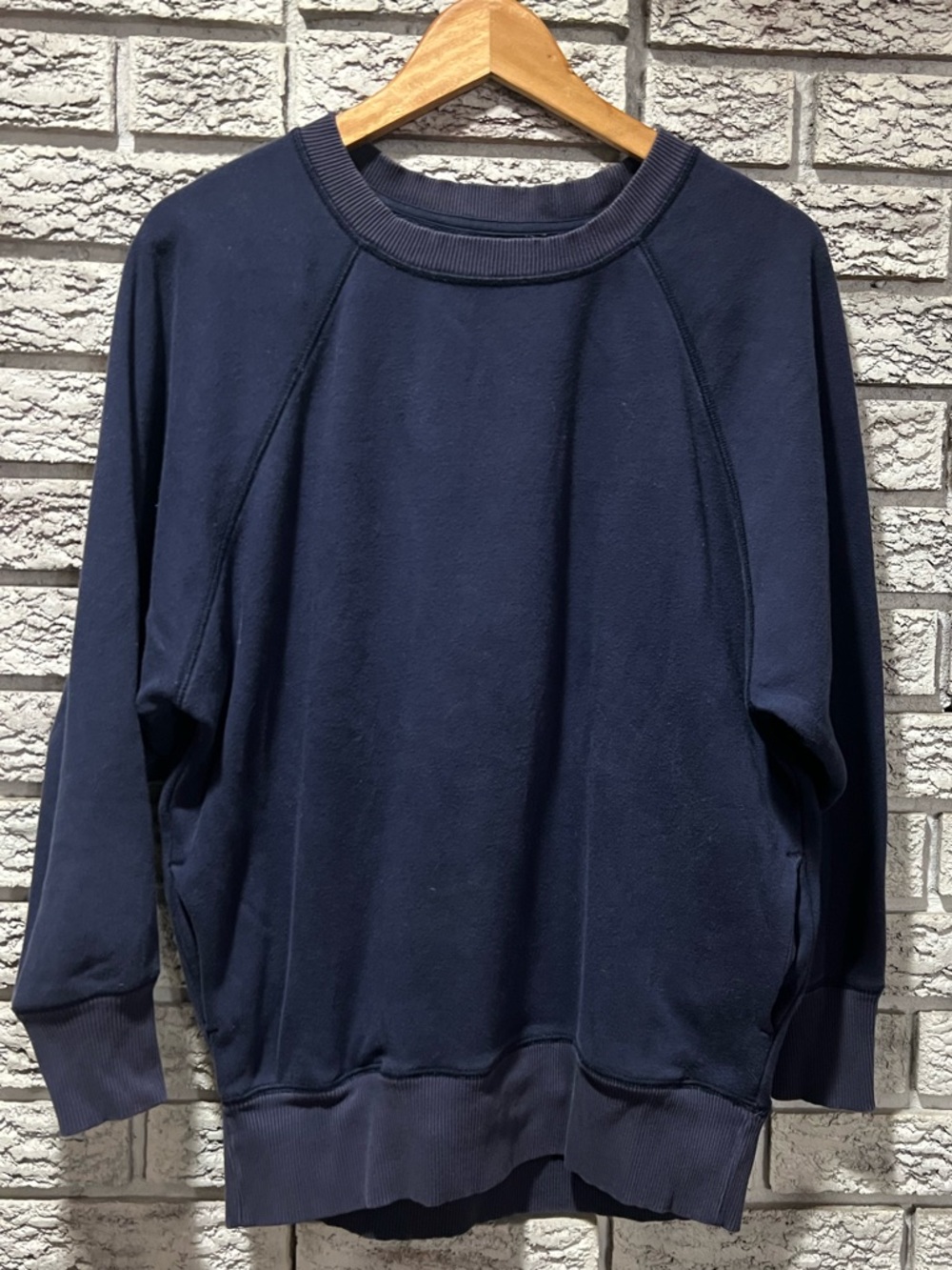 Distressed aerie Navy Crewneck Sweatshirt